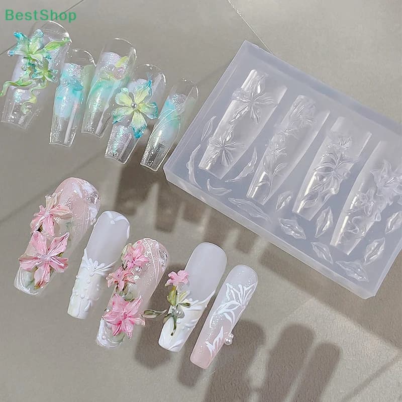 ★ ★ ★ Stampo per unghie in silicone con farfalla, loto, cervo Koi, decorazioni per unghie, design fai da te