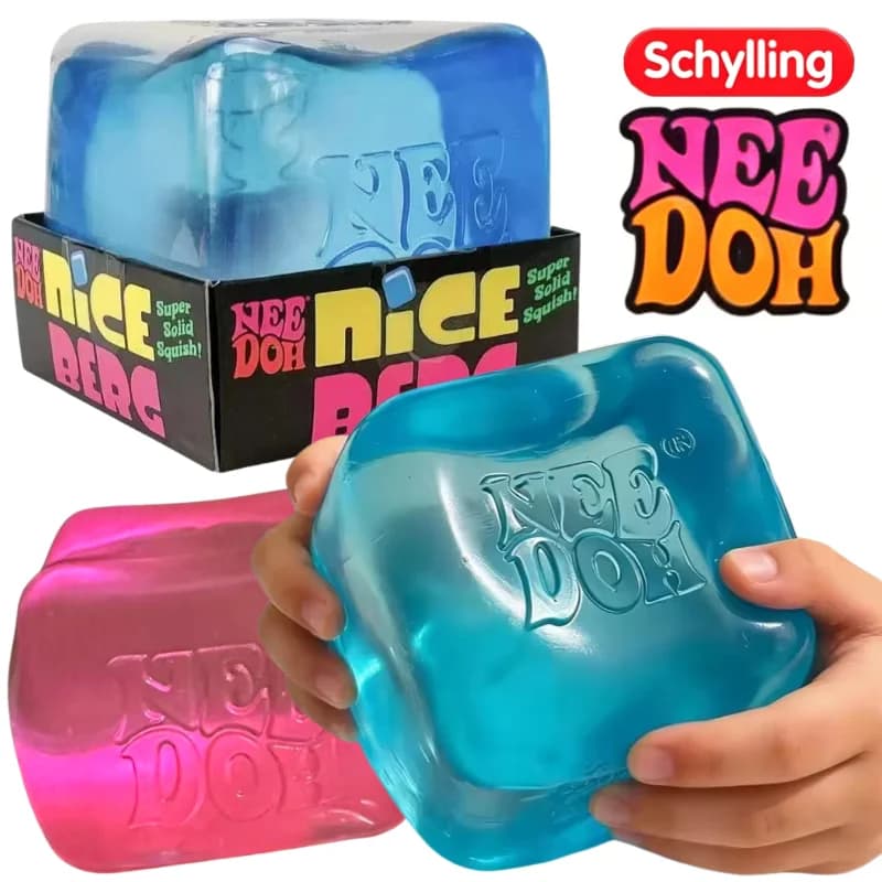 Schylling Nee Doh Oversized Nice Cube 8 To 8.5 CM Slow Rebound Non Toxic Blind Box Sensory Toy For ADHD Autism