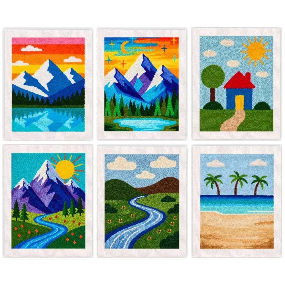 GATYZTORY 25x30cm Punch Needle Embroidery Kits Original Gifts Adult Hobbies Landscape Cross Stitch Supplies Interior Crafts Gift