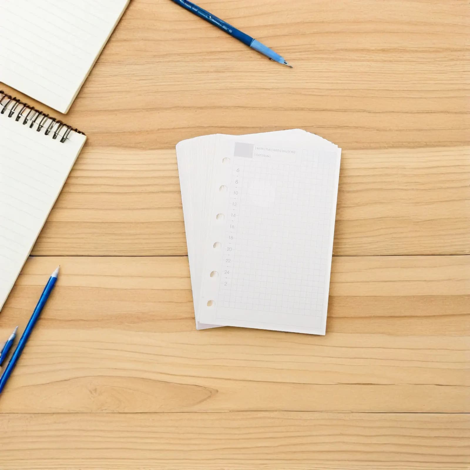 Ricambi per Quaderno A7, Fogli Sostitutivi a 6 Anelli per Agenda, Carta per Diario Personale, Pianificazione Giornaliera, Settimanale e Mensile