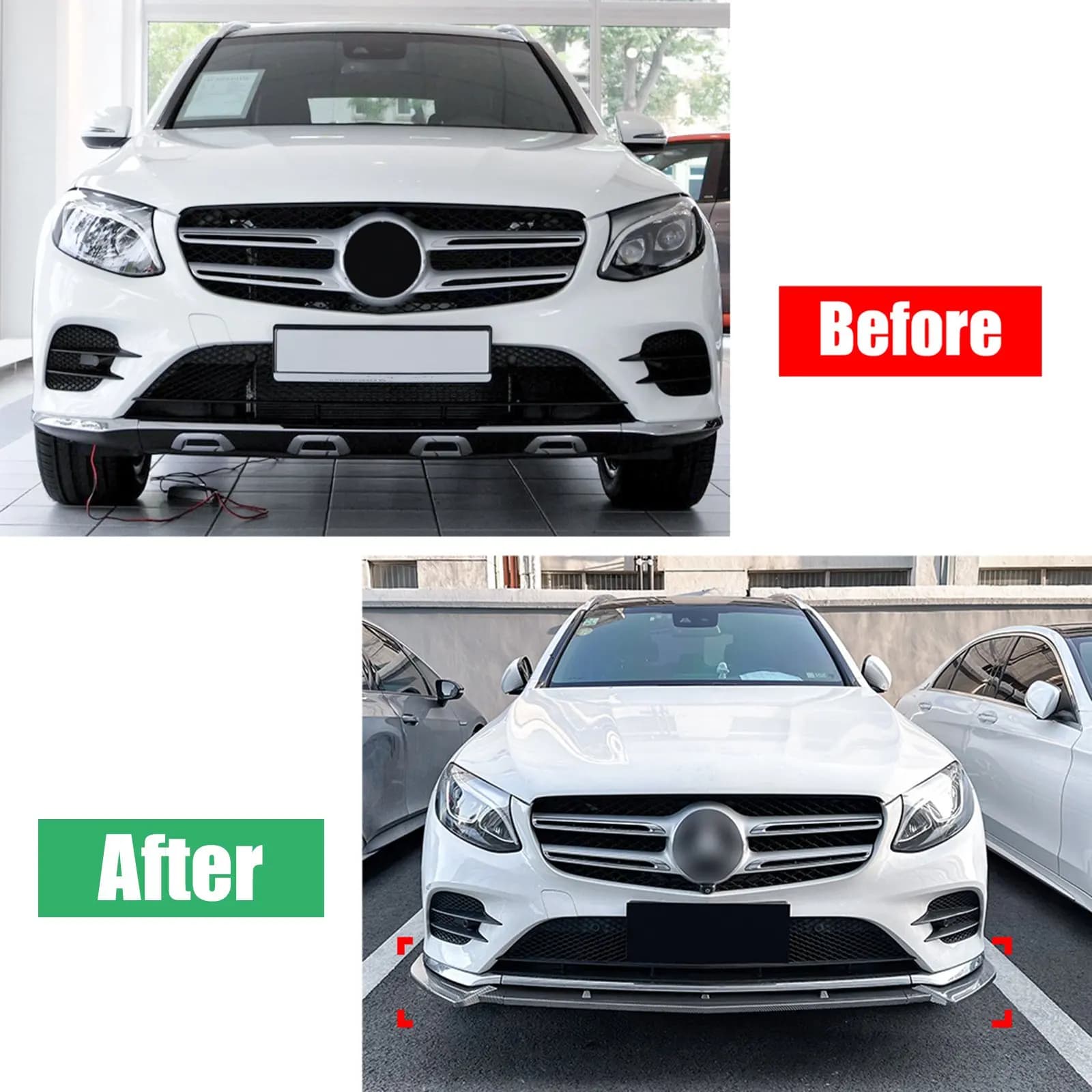 Front Bumper Lip Spoiler Canard Diffuser Covers Body Kits For Mercedes Benz GLC Class X253 C253 Base version Car Accessories