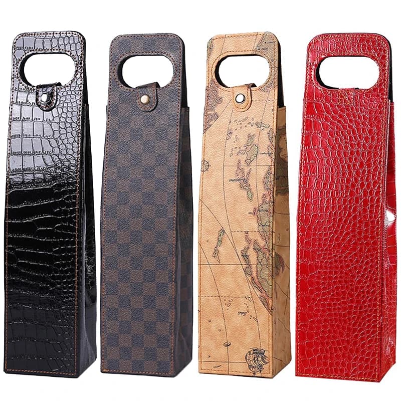 FLYMUYU Wine Bags Wine Bottle Boxes Red Wine Bag Leather Box Bottle Packing Bag Wedding Party Decoration Wine Accessories