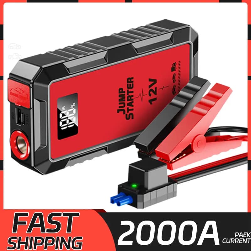 Batteria di avviamento per auto di potenza 2000A 24000mAh per avviamento per auto Booster di emergenza portatile 12V Dispositivo di avviamento automatico Benzina Diesel