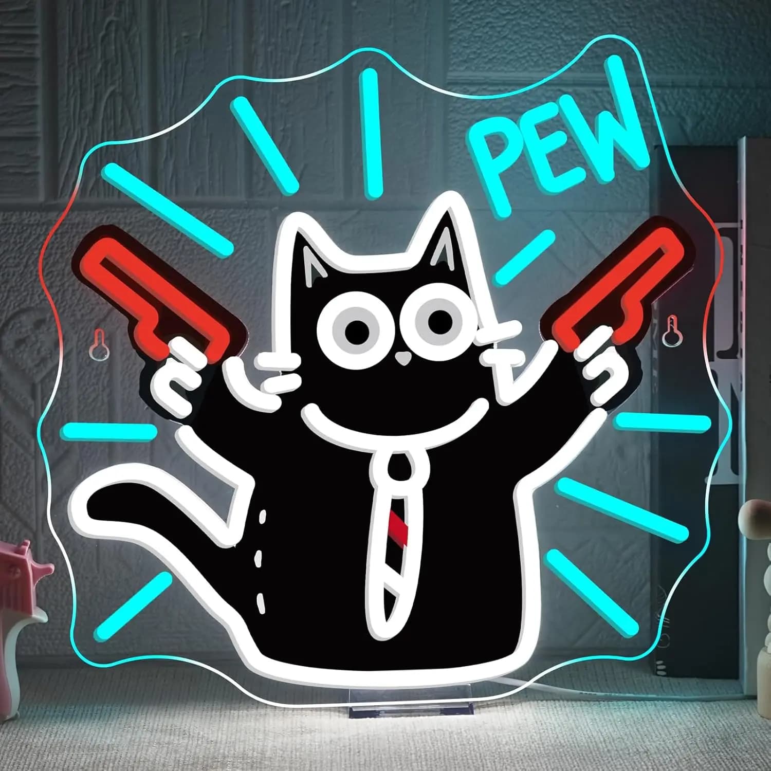 Insegna al neon per gatti Insegna al neon a LED dimmerabile USB per drink Bar Man Cave Camera da letto Hotel Negozio Garage Sala giochi Decorazione da parete per feste