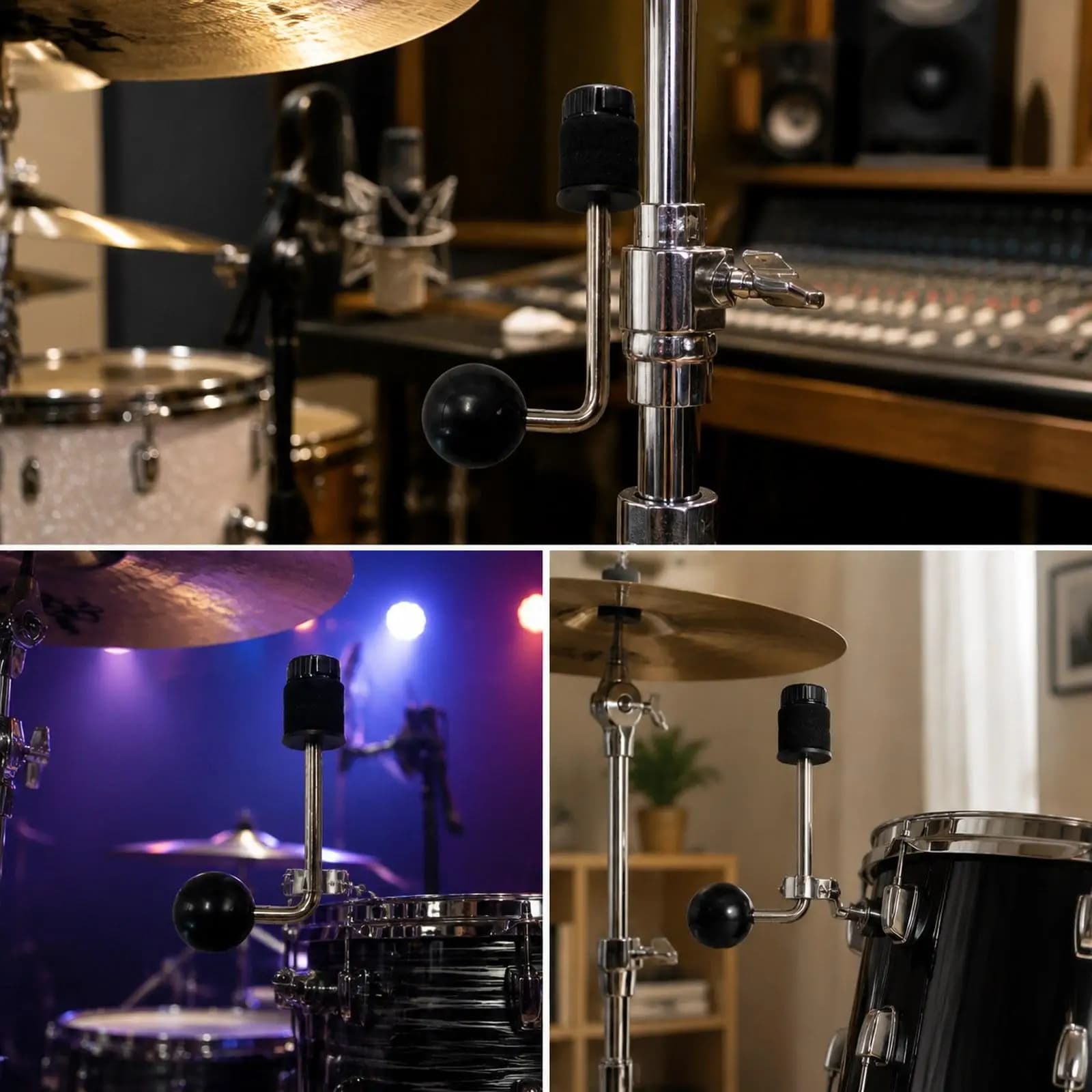 L Rod Ball Handbell Cowbell Clamp Holder Drum Parts and Hardware for Jazz Drum Set Practice Pad Setup