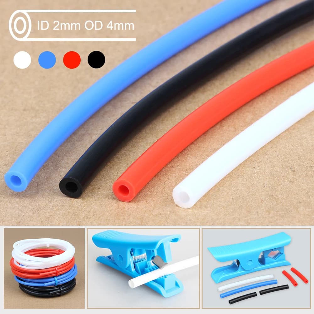3DSWAY Parti Della Stampante 3D 1M 2M Tubo PTFE Teflonto Tubo Bowden Estrusore 1.75mm ID2mm OD4mm con Tubo Filamento Taglierina per Ender3