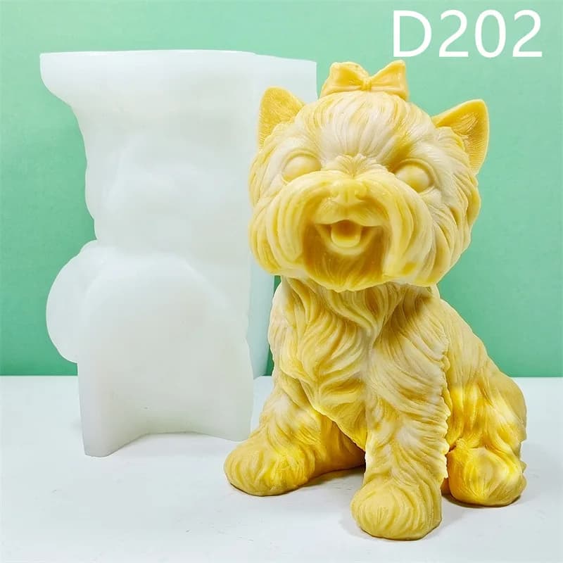 Grande nuovo peluche candela stampo in silicone cane cartone animato resina stampo in silicone Capodanno regalo di Natale decorazioni per la casa