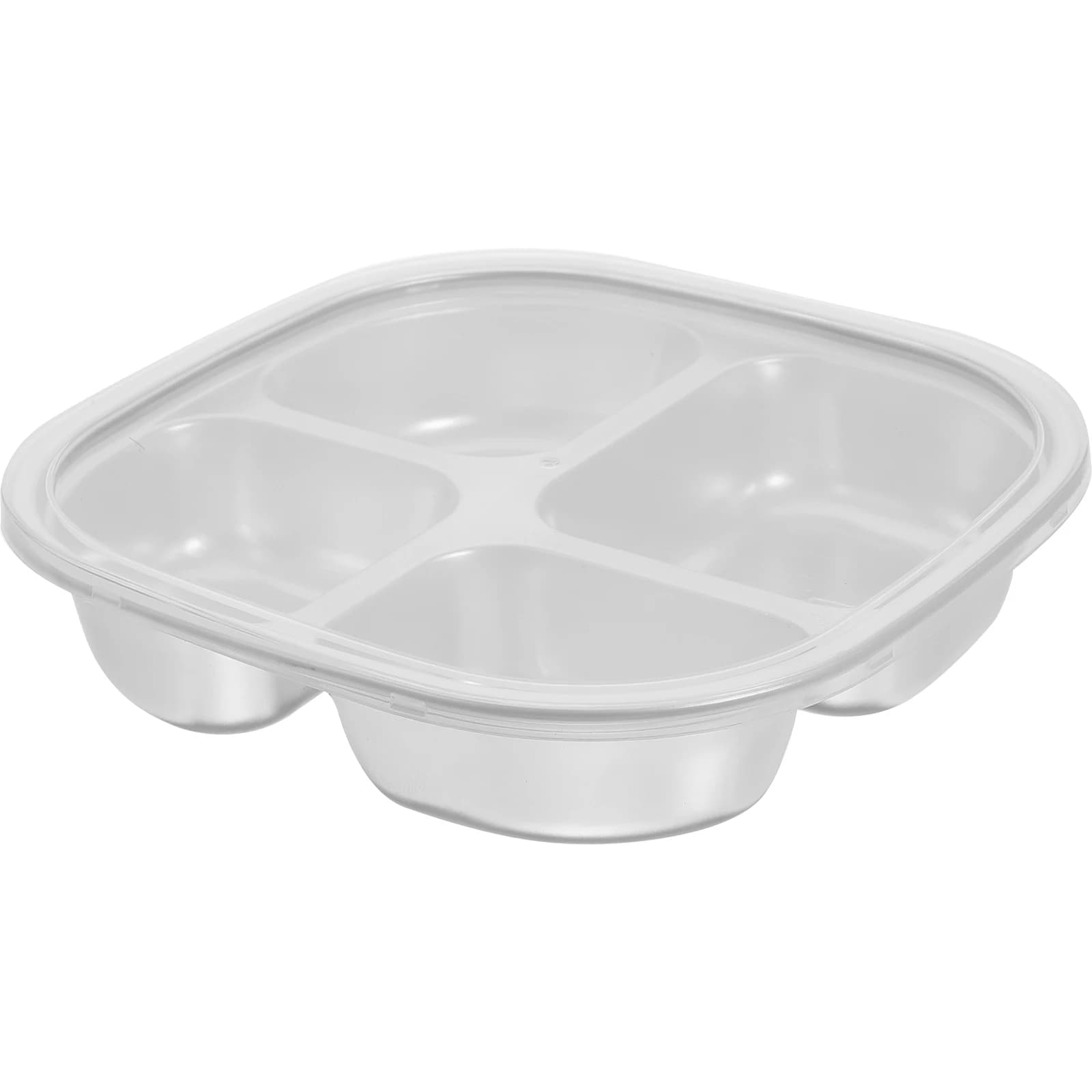 Piatto alimentare diviso in acciaio inossidabile 304 Riutilizzabile Facile da pulire Lavabile in lavastoviglie Perdita di peso Bambini Campeggio Escursionismo Picnic Casa