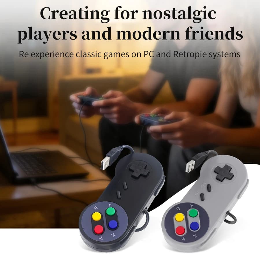 Gamepad USB Cablato, Joystick Retro per PC NESPi RetroPie SNES, Controller Plug and Play per Raspberry Pi 5 4 3 2 B Zero