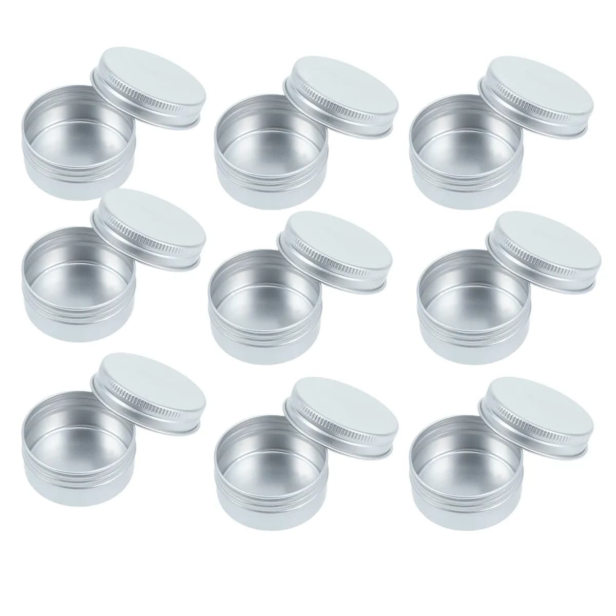 20 Pieces Aluminum Travel Containers with Screw Cover, Cream Empty Vases, Makeup Containers, Lip Balm, Umbrella, Ointment