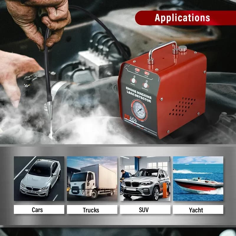 SD404 Car Smoke Leakage Detector Automotive EVAP Leak Tester Locator Auto Diagnostic Generator Intake Bladder