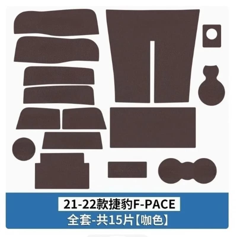 Portabicchieri in pelle e vassoio per porta per Jaguar F-PACE (2021-2022) 2023-2024 – Accessori per riporre interni auto antiscivolo