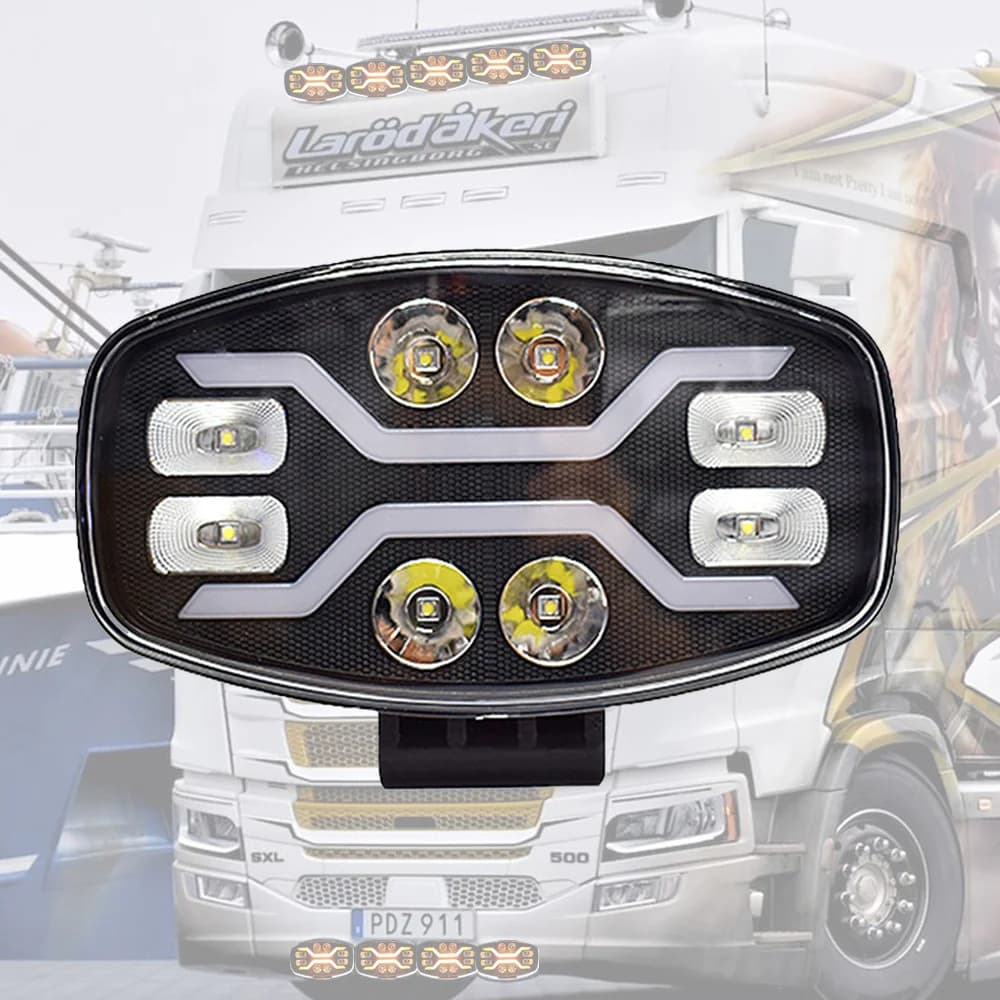 9 pollici 12V 24V luci di guida a LED riflettore camion SCANIA fuoristrada faro ausiliario quadrato auto Flash bianco giallo 100W 22000LM