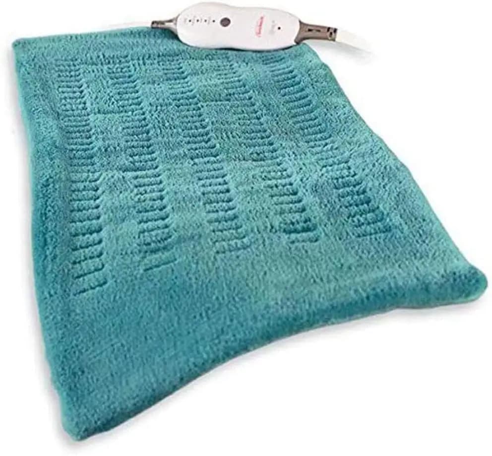Cuscinetto Riscaldante XL per Schiena, Collo e Spalle con Spegnimento Automatico, 30x60 cm, Verde Acqua