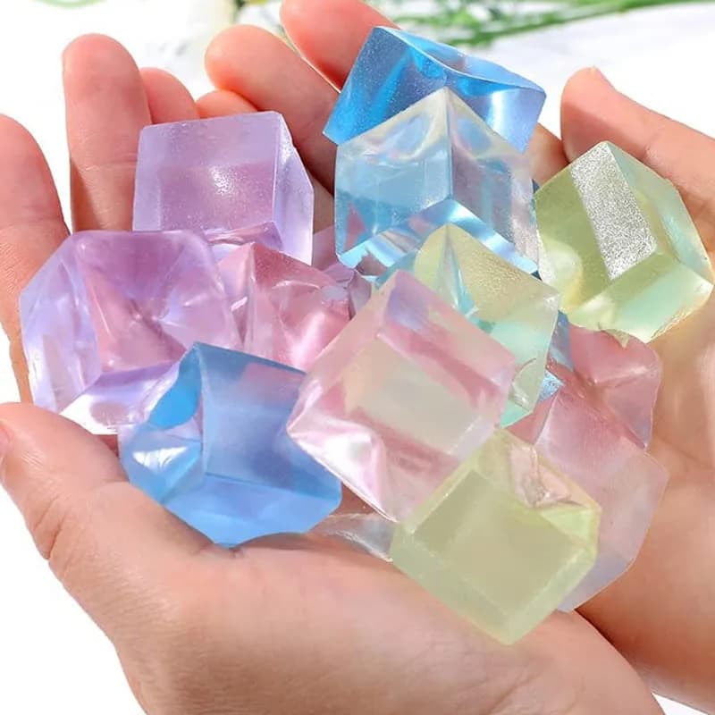 ElegantSquishy Ice Cube Fidget Toy Antistress Squeezable per Bambini e Adulti, Regalo per Feste, Decompressione, Terapia Sensoriale per Autismo, ADHD, Ansia