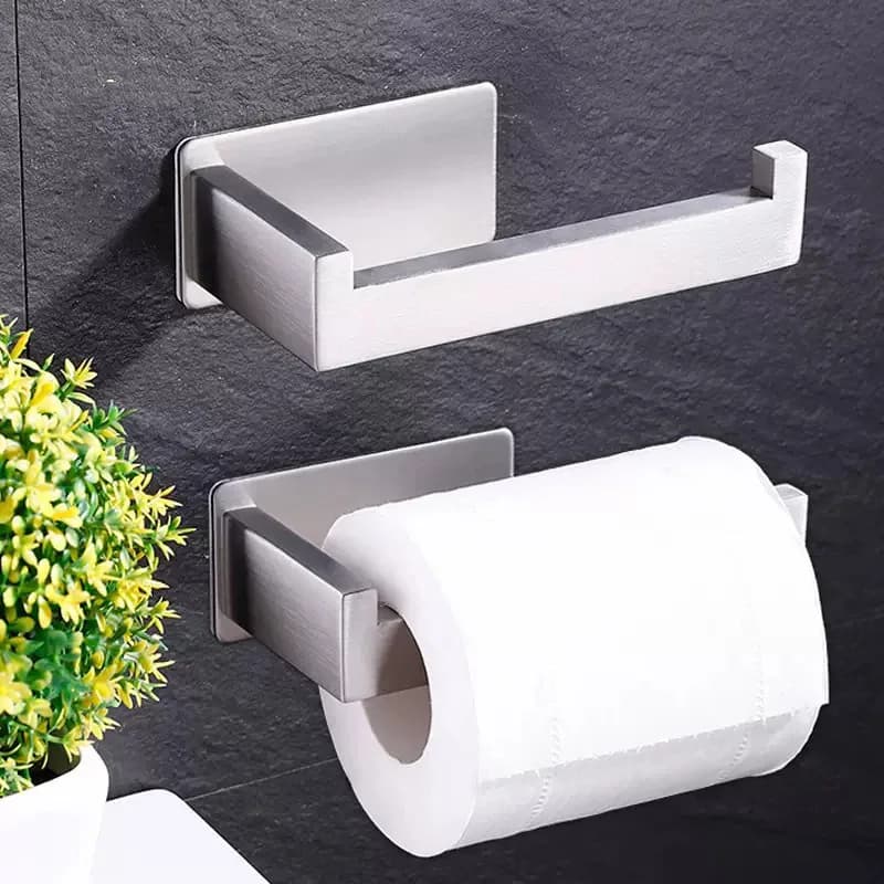 Acciaio inossidabile Portarotolo di carta igienica Autoadesivo nel bagno Porta carta velina Finitura nera opaca Installazione semplice Nessuna vite