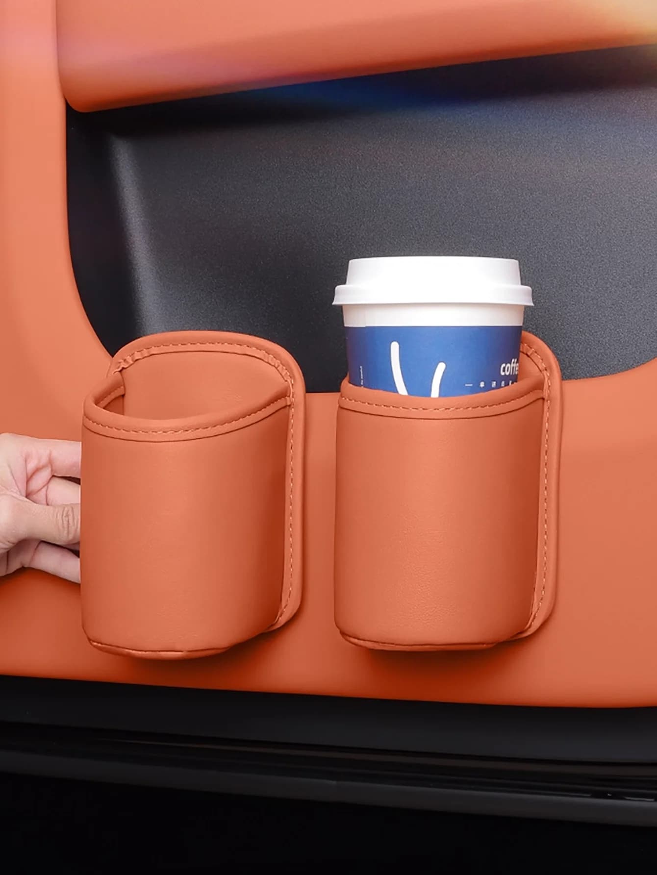 PU Leather Car Holders - Car Holders and Car Storage Box 2 in 1, High-end Car Holders for Cell Phones/keys/money