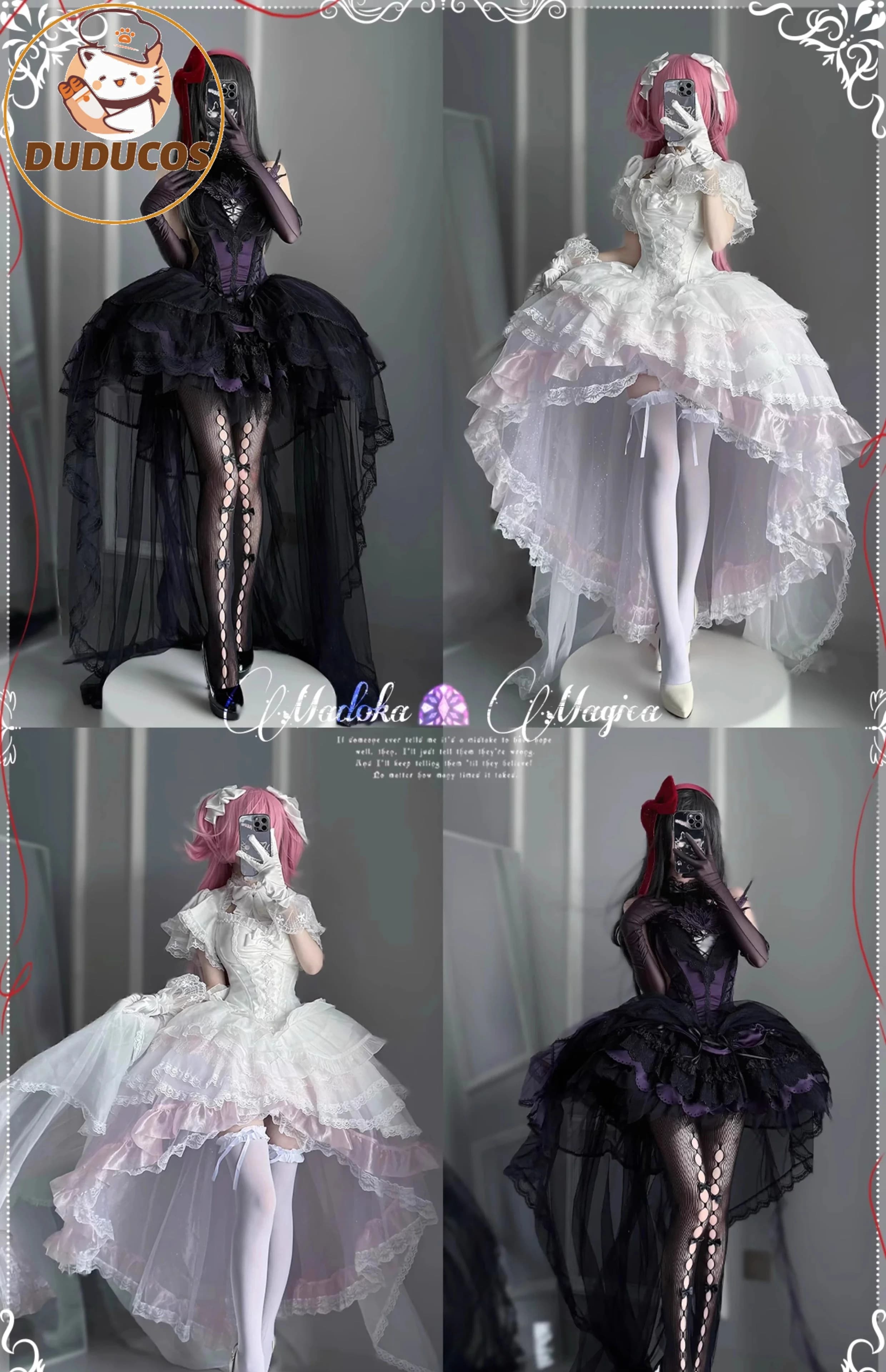 Kanamee Madokaa Homuraa Akemii Cosplay Anime DUDU-SR Women's Gothic Dress Ultimate Madokaa Halloween