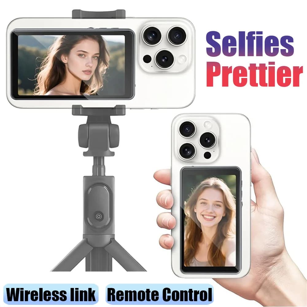 Wireless Vlog Screen Phone Selfie Monitor Vlog Screen With One Tap Wide Screen WiFi Connection for iPhone Android Phone Video