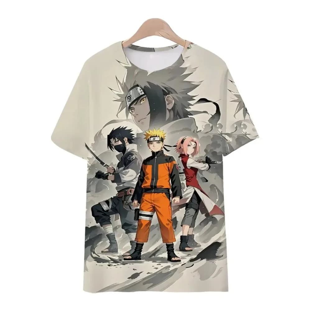 T-shirt Naruto Sasuke 3D ad asciugatura rapida alla moda per uomo, donna, bambino, sport, anime, estiva, casual, streetwear per esterni