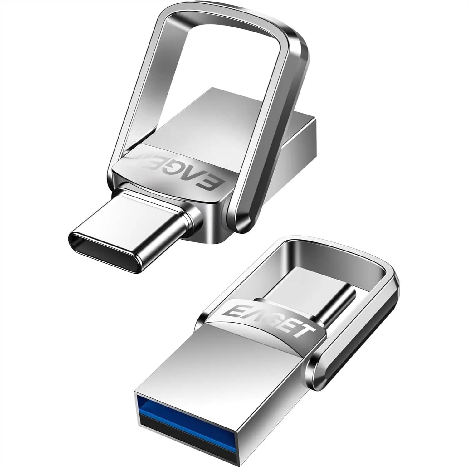 Chiavetta USB da 32GB Dual USB 3.2 Gen 1 USB-A e USB-C 150MB/s Girevole in Metallo per iPhone 15/16 Tablet Android Laptop Mac