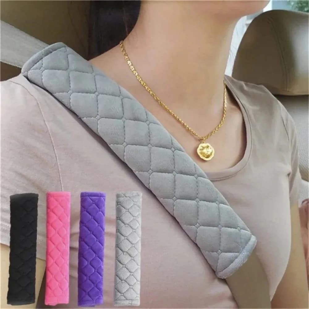 2 pcs universal cover for car seat belt adjustable shoulder strap in soft plush for children's backpack adult safety belt shoulder straps for car accessories