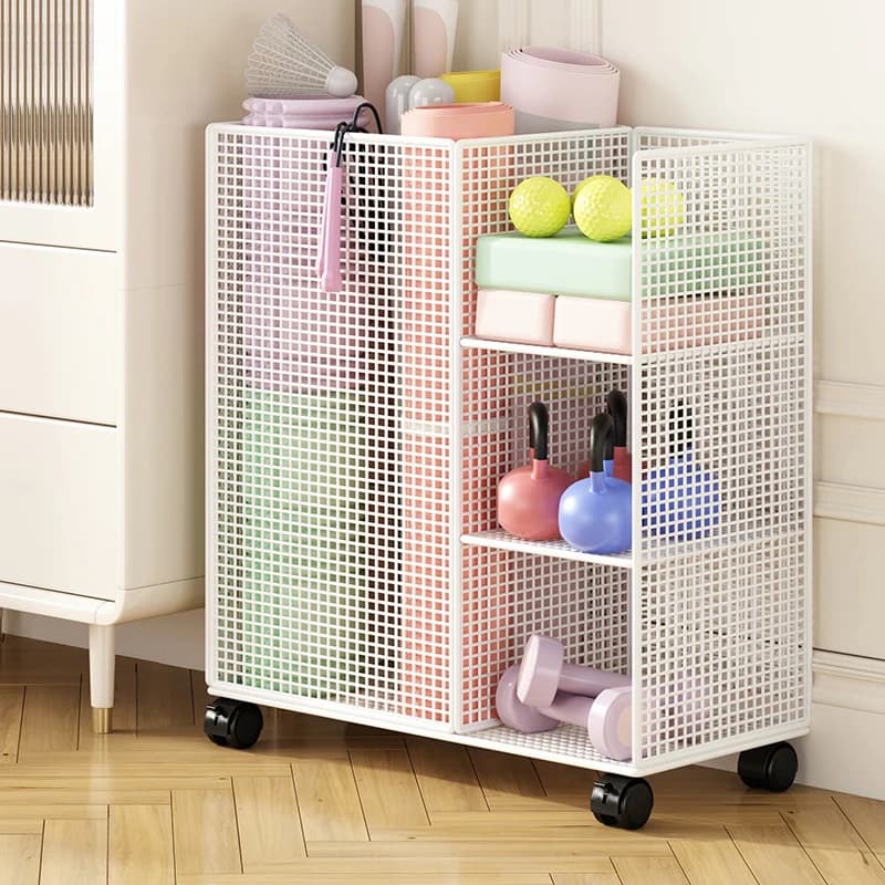 Large storage basket for yoga mats, sports equipment, fitness, wheelchair rack, small trolley, badminton shelf
