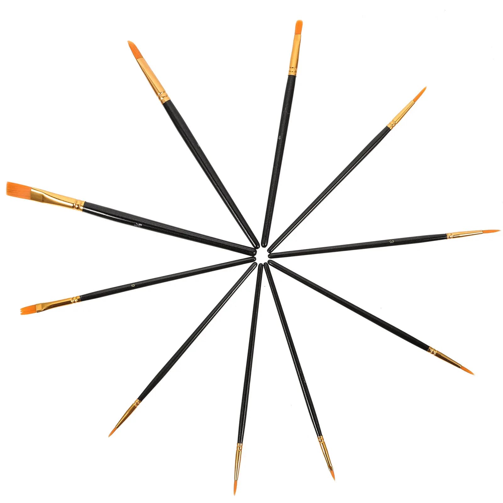 1Set Nylon Paintbrushes Set Lightweight Comfortable Easy Control for Children Students Watercolor Acrylic Oil Gouache Painting