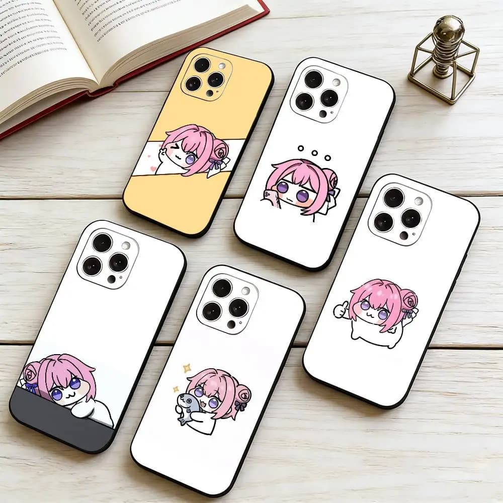 Cover Morbida Nera D-Dororong per iPhone 17, 16, 15, 14, 13, 12, 11 Plus, Pro Max e Altri Modelli