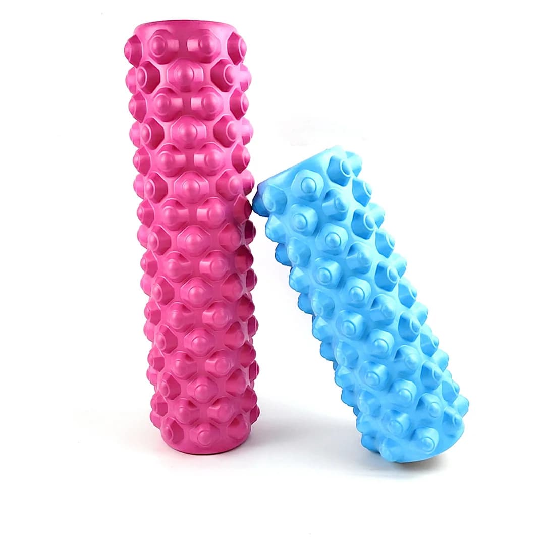 EVA foam roller with texture: cable design for muscle recovery and yoga