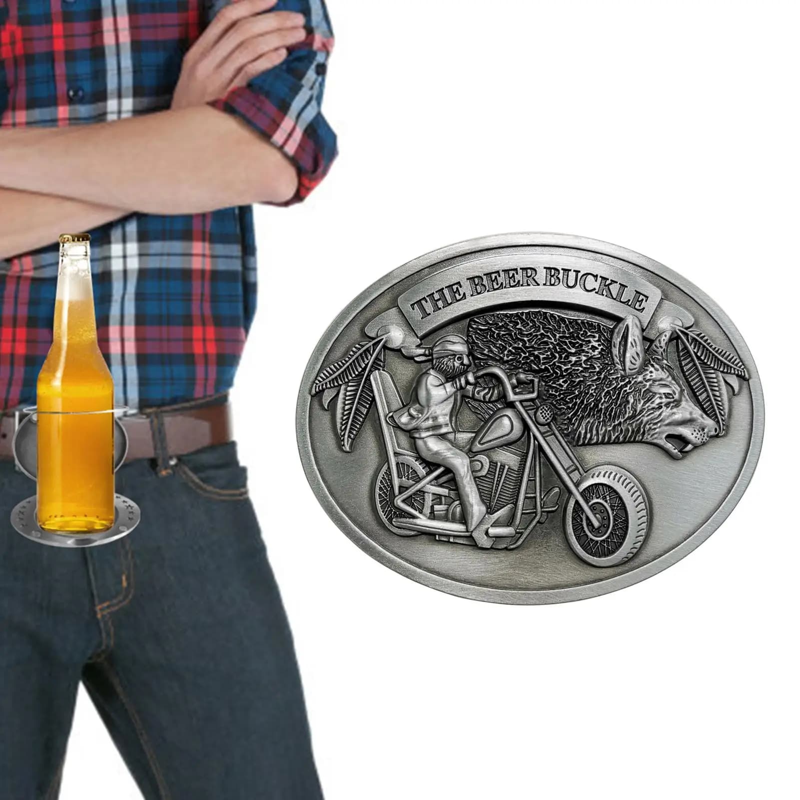 Belt Buckle Beer Holder Water Bottle Cans Belt Clip Easily Carry Beer Belt Buckle With You For Picnic Party BBQ Camping Outdoor