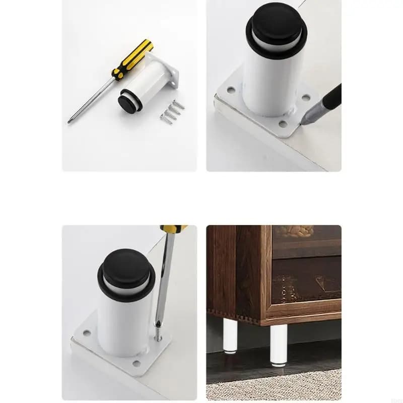Confezione da 4 gambe da tavolo regolabili, robusti piedini supporto per mobili in acciaio, installazione semplice, base B03E