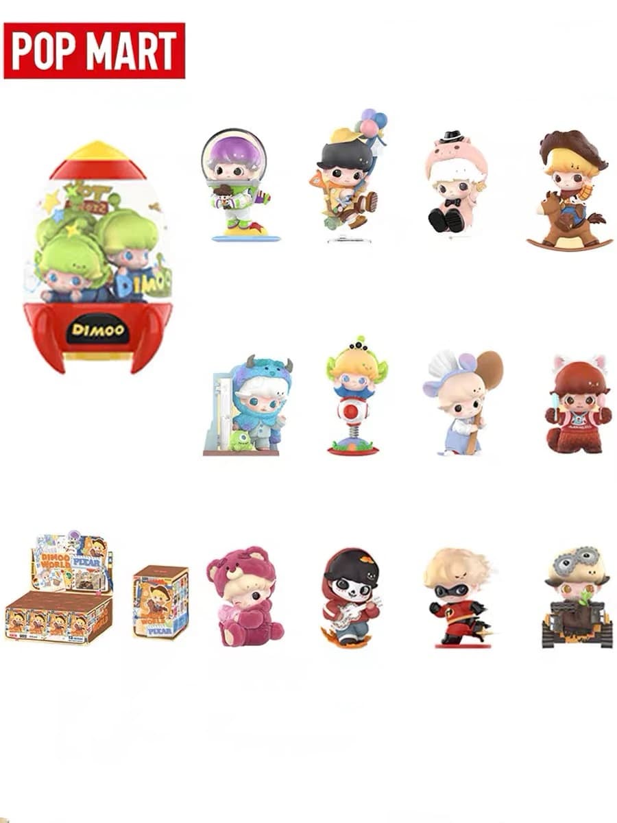 POP MART Dimoo World Pixar Series Blind Box - Cute Toy Doll Mystery Desktop Ornament Anime Figure Collection Guess Bag