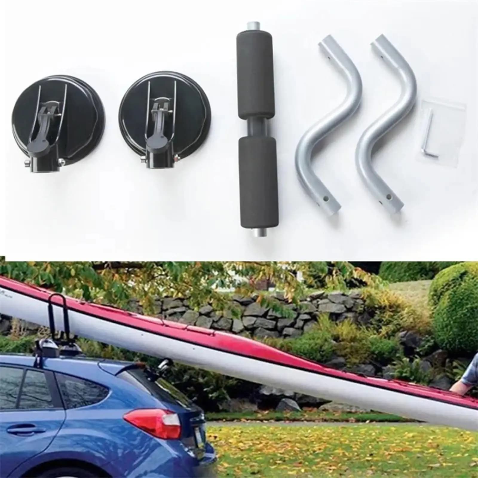 Universal foam roller for kayaks and boats, trailer accessory, for mounting surfboards, kayaks and canoes on the roof of the car