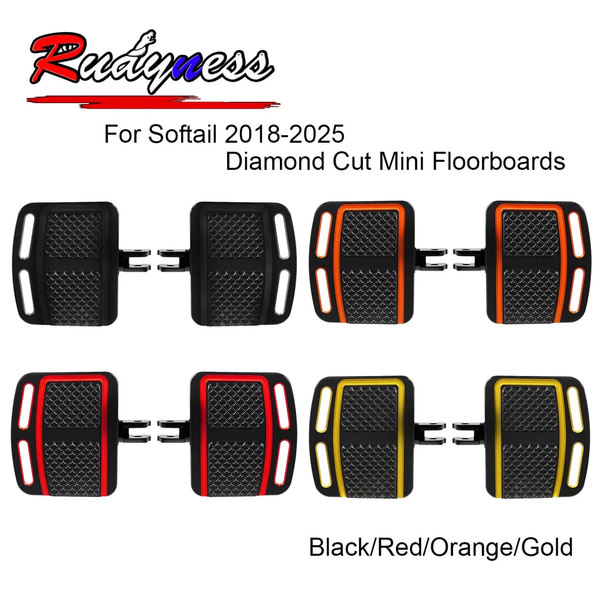 Moto Diamante Taglio Mini Pedane Pedane Pioli Pedana Poggiapiedi Per Harley Softail Street Bob Breakout Low Rider 18-25