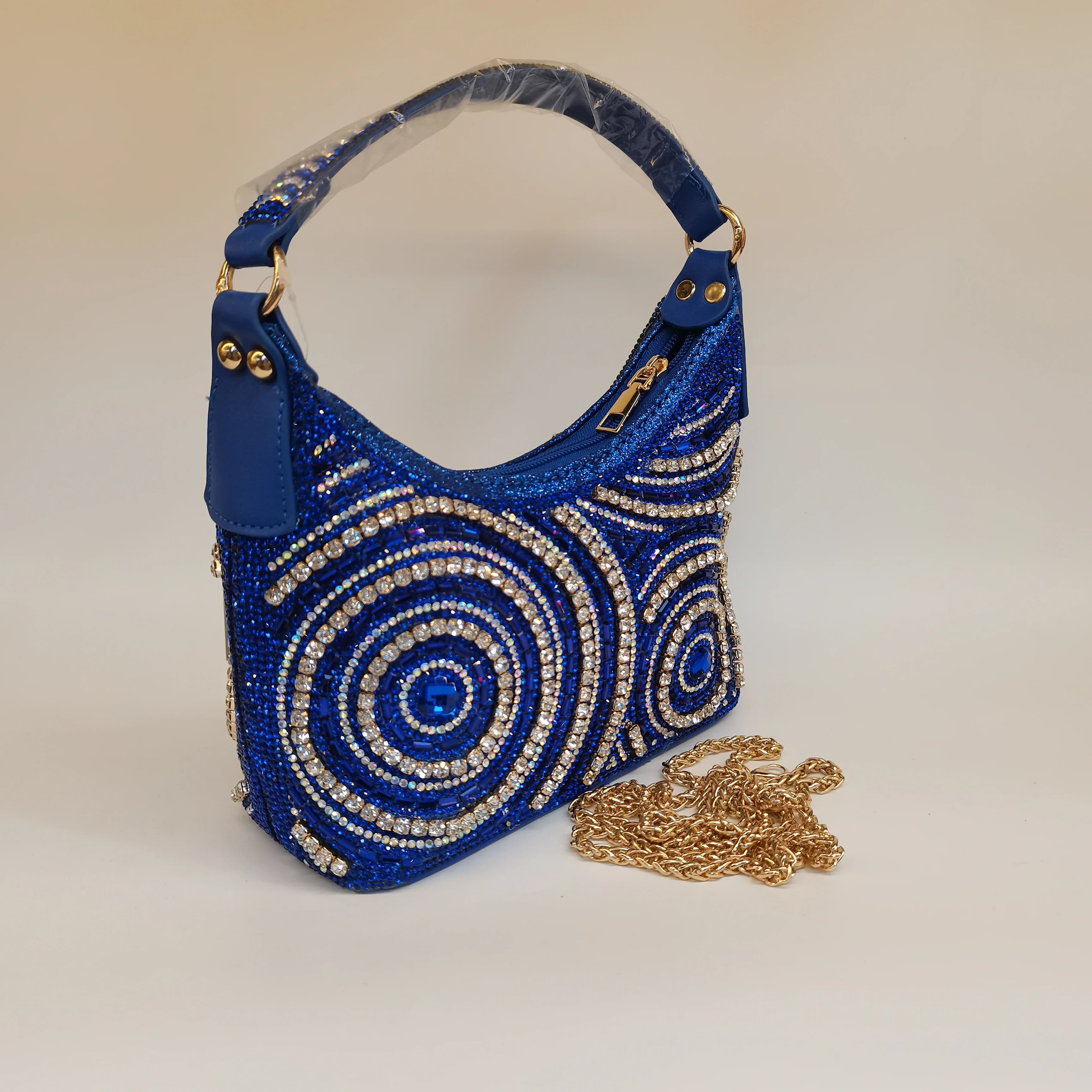 Pochette da donna di lusso con glitter Borsa da sera con strass Borsa con diamanti Pochette da cena per festa di nozze da donna F1209-2