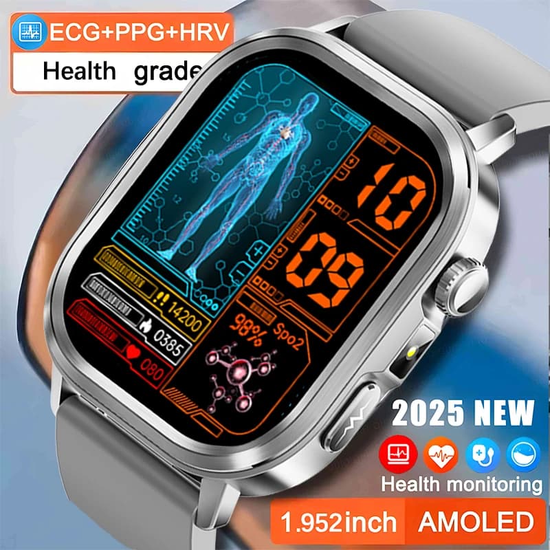 2025 New ECG + HRV To Health Diagnosis Smartwatch Man Woman Sleep watch Lipids in blood BP uric acid Heart rate monitor IP68 Smartwatch