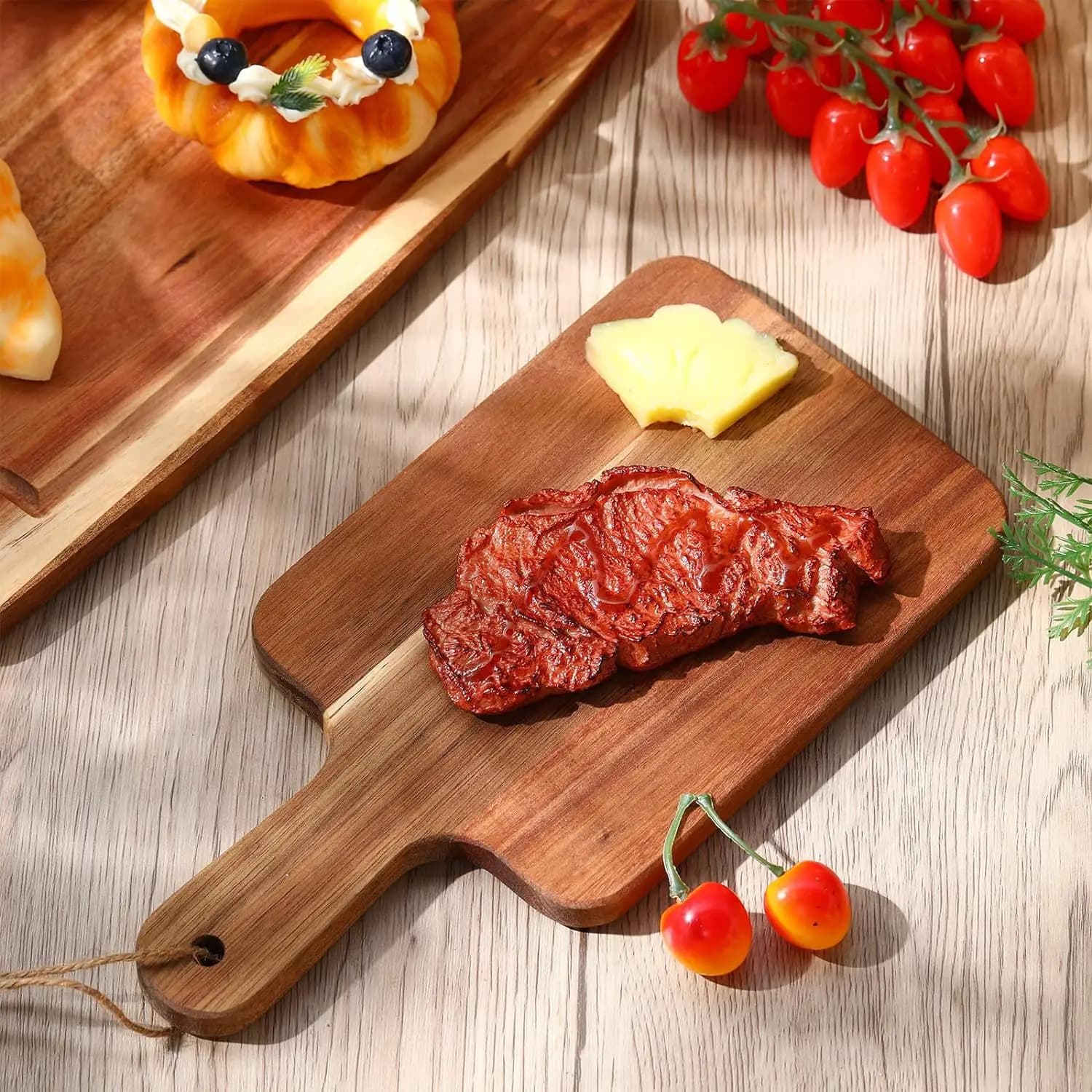 Tagliere in acacia wood E5 with handle Tagliere for meats Tagliere for cheese Pane Verdura Fruit Tagliere for steaks