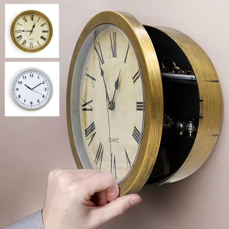 Orologio da Parete con Cassaforte Nascosta, Scomparto Segreto per Nascondere Contanti, Gioielli, Chiavi, Oggetti di Valore, Decorazione per Casa e Ufficio