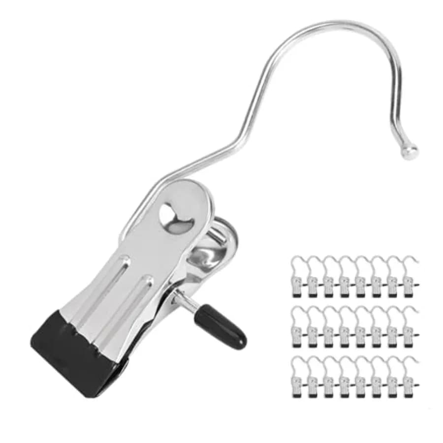 24 Pack Hanger Clips, Multi Function Clip Hooks, Laundry Hanging Hooks Clips, Clothes Clips, Closet Hangers, Boot Clips, Sock C