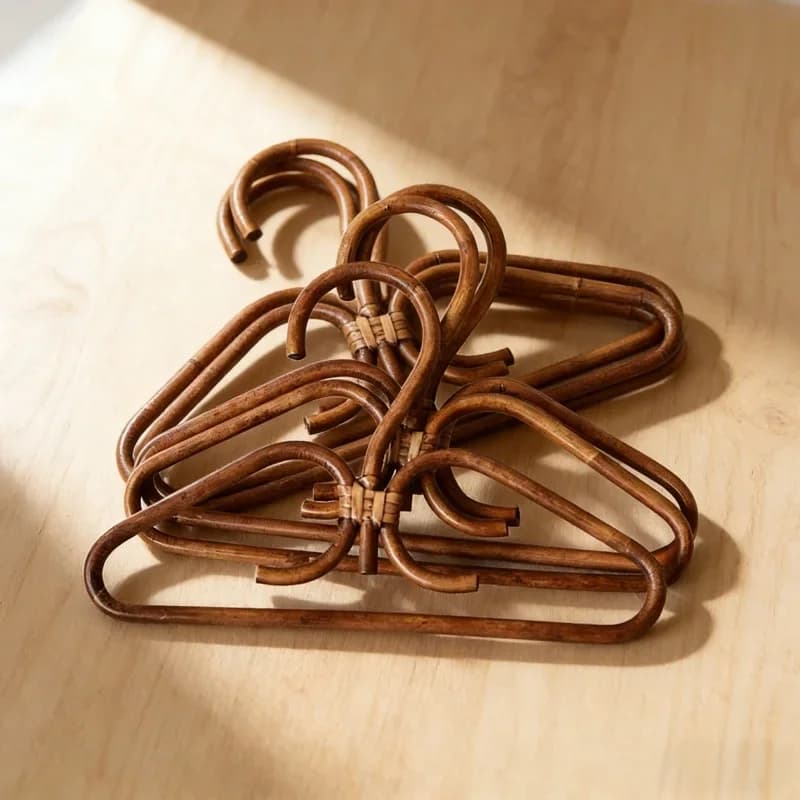 Organizzatore per Armadi da Camera da Letto, Appendiabiti in Rattan Naturale Fatto a Mano con Ganci per Vestiti, Accessori per la Casa e Decorazione