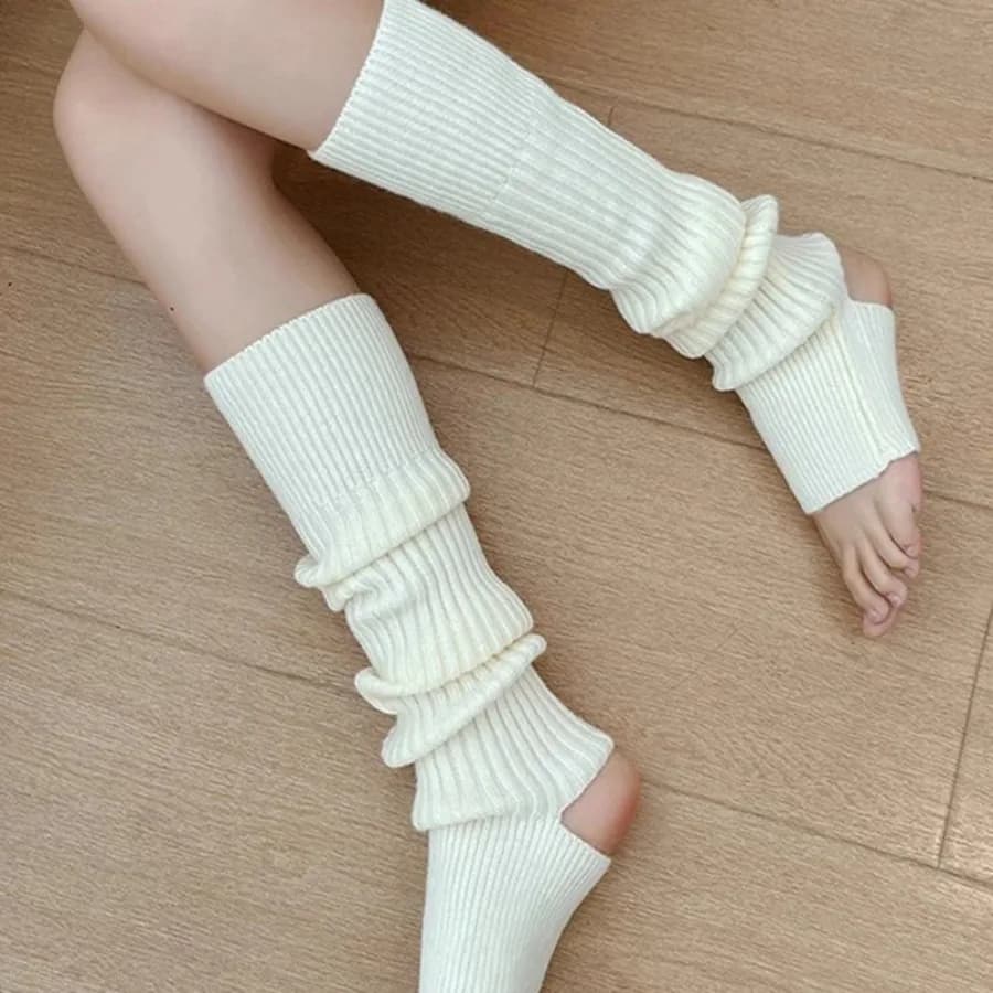 Long Socks for Women Stirrupped Leg Warmers Autumn Winter Over Knee Boot Cuffs Girl Lolita Knitted Over-the-calf Socks