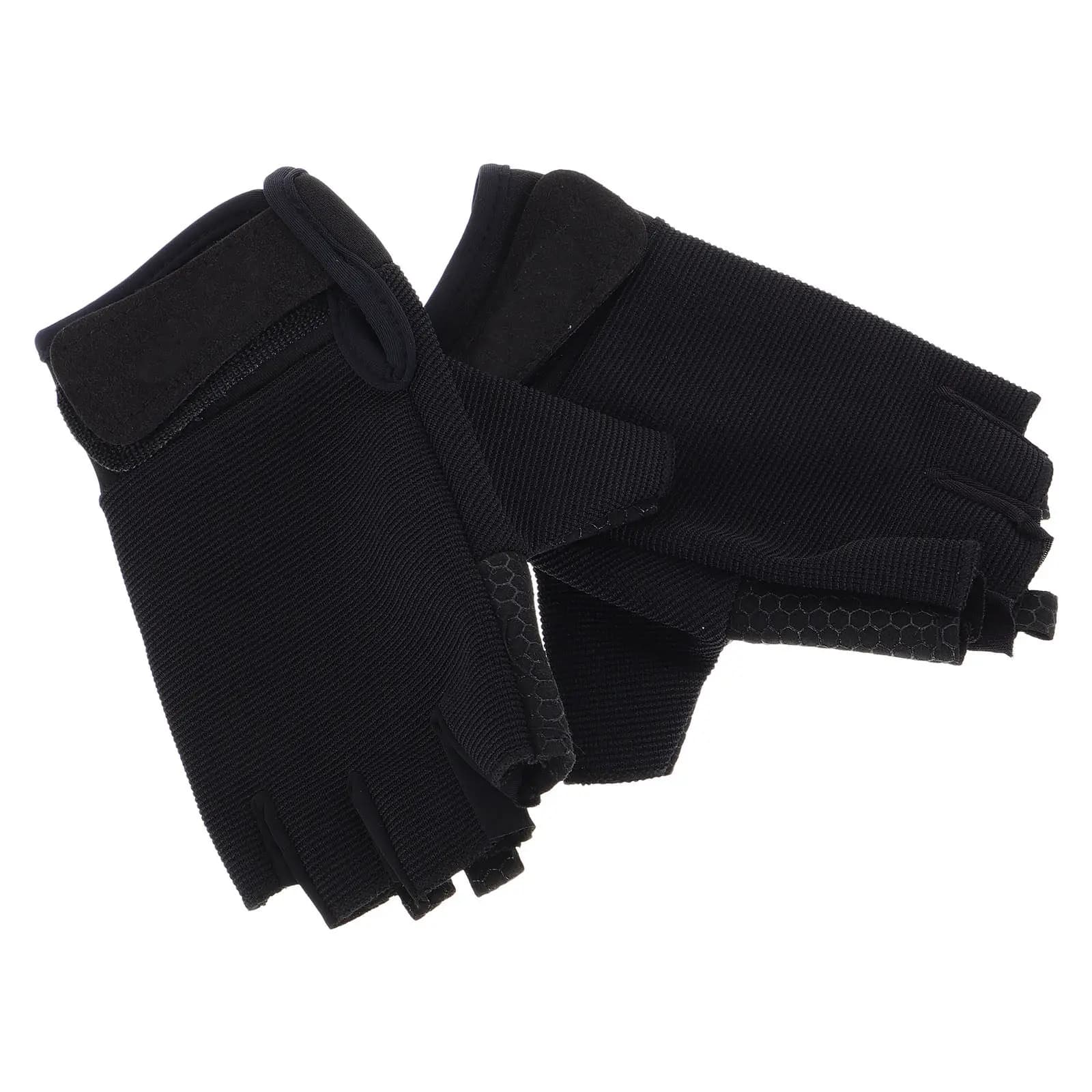 1 pair of durable and breathable outdoor gloves, half finger non-slip sports training gloves for fishing, sailing, rowing, gym