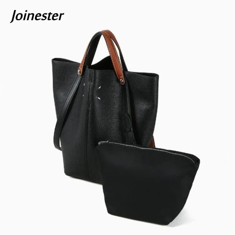 Genuine Leather Fashion Handbag for Ladies Large Capacity Commuting Bags Versatile Soft Shoulder Bag with Convertible Belt