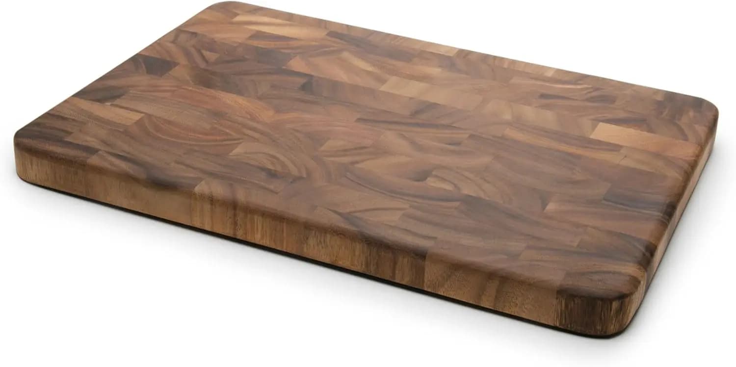 Tagliere in Legno di Acacia, 14x20 Pollici, Grande Stazione di Preparazione a Grana Fine per Cucina