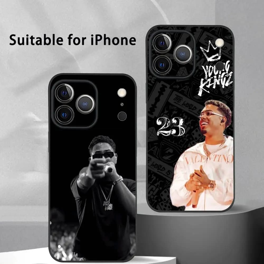 M-Myke TowerS Singer Custodia per telefono per IPhone 17 16 15 14 13 12 11 Pro Max Plus Mini Nero satinato Soft Shell Funda