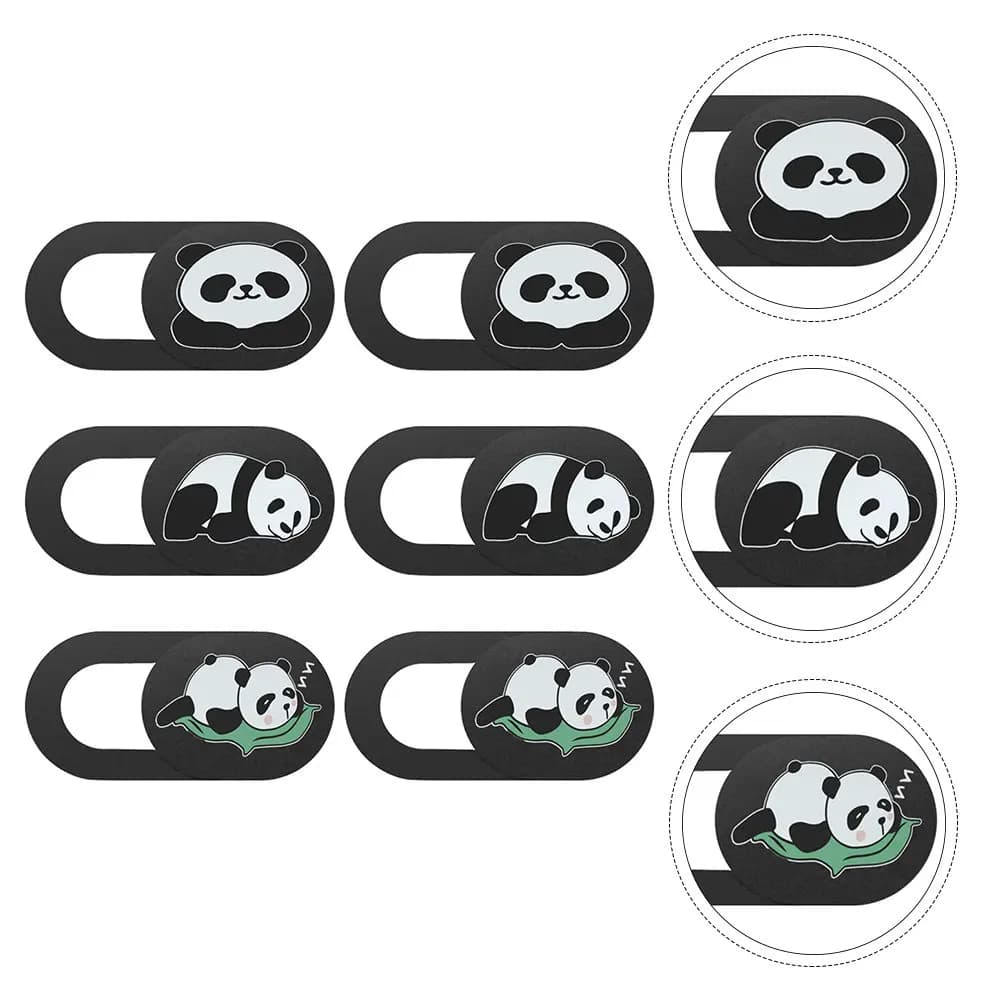 6 pezzi di copertura per webcam con design a panda, protezione per la privacy in ABS ultrasottile per laptop, tablet, computer desktop