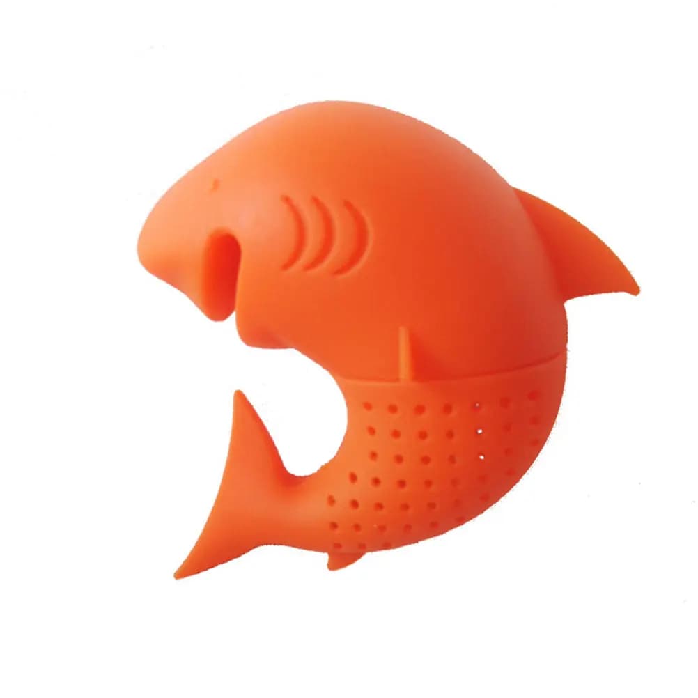 Shark Tea Infuser Silicone Loose Leaf Tea Strainer Filter Diffuser Kitchen Gadget Reusable Food Grade Funny Cartoon Design