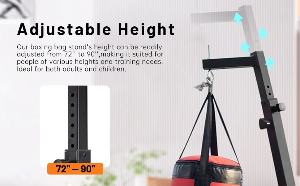 Punching bag Height Adjustable Foldable Boxing Bag Stand Sandbag Rack Punch Bag Stand Standing for Boxing Home Gym Office