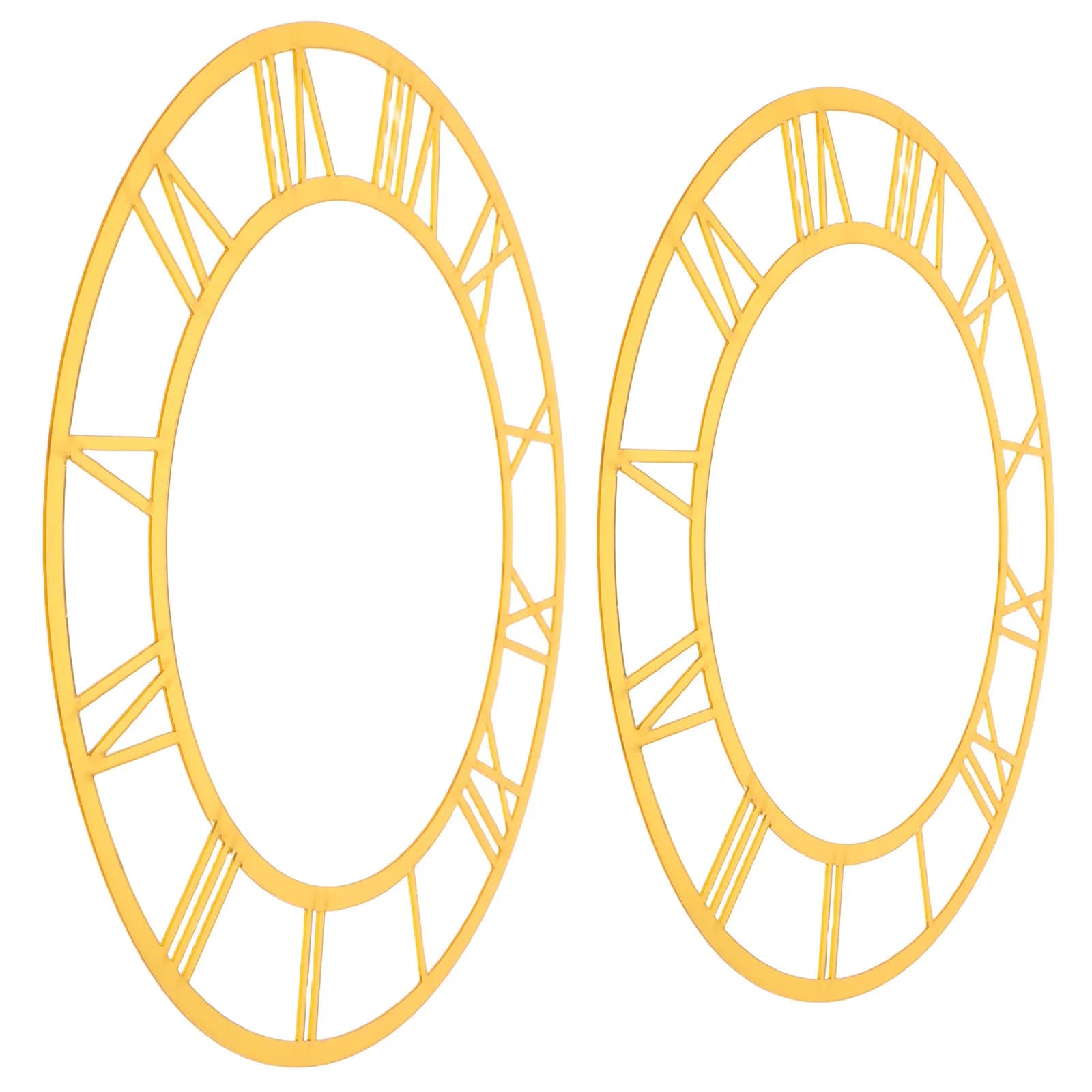 2 Pezzi Adesivi Murali a Specchio con Numeri Romani in Acrilico, Orologio Decorativo Rotondo Autoadesivo per Soggiorno, Ingresso, Hotel